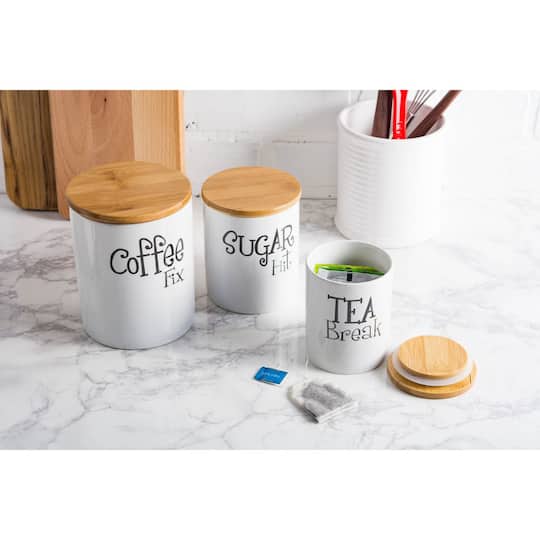 DII® Coffee, Sugar Tea Ceramic Canister Set Michaels